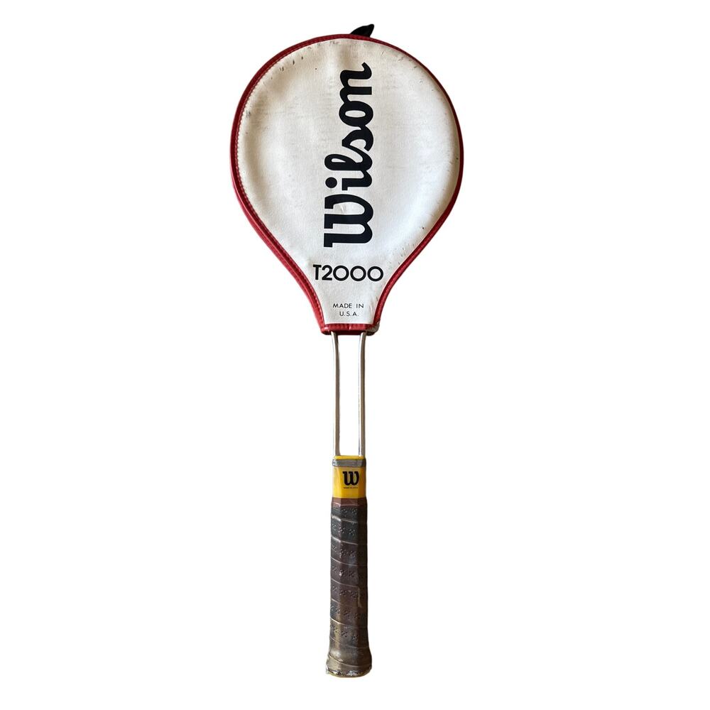 Vintage Wilson T2000 Made in the USA Tennis Racquet and Cover